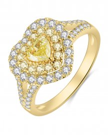 MULTI TONE HEART SHAPE DIAMOND ENGAGEMENT RING (TR4149)